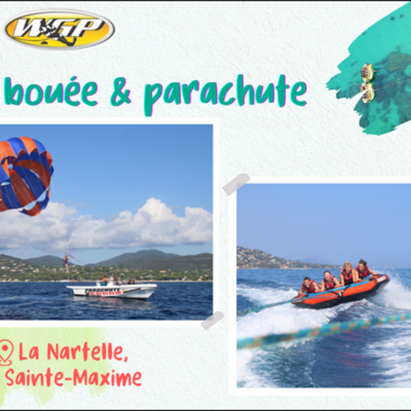 Pack bouée tractée & parachute ascensionnel 2 pers -  plage de la Nartelle
